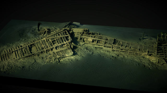 3D-modell av flygplansvraket Arado 